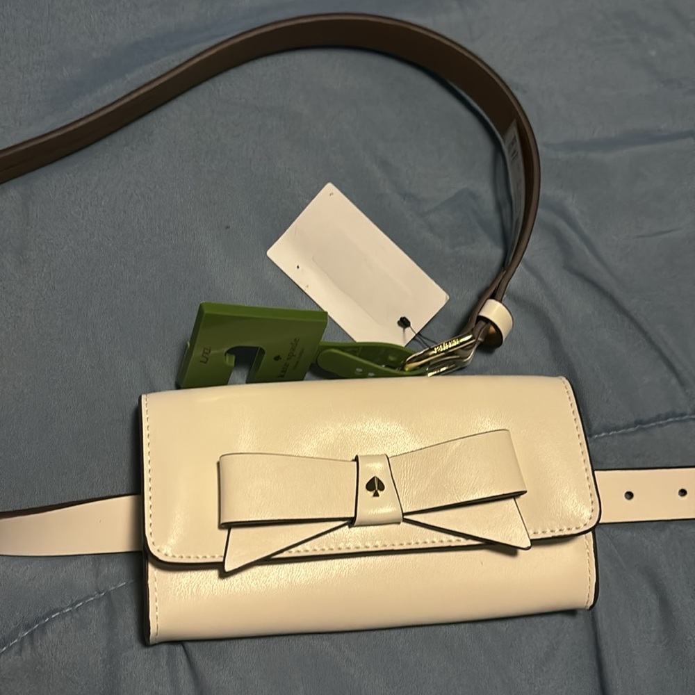 NWT KATE SPADE Cream Belt Bag with Bow Accent